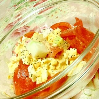 ❤蒲鉾とトマトとゆで卵のマヨネーズサラダ❤